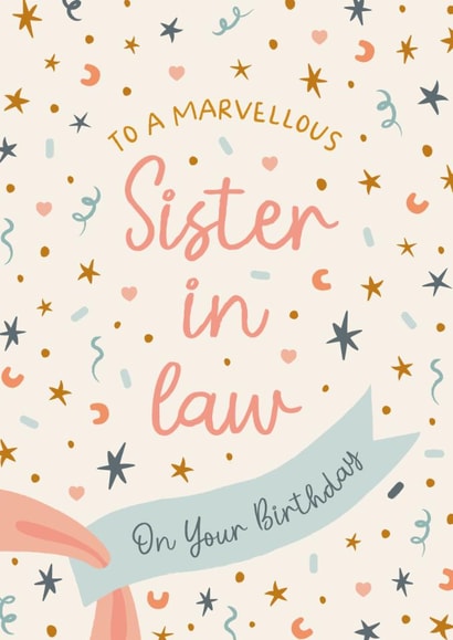 Classic Birthday Card - Sister In Law - Confetti created by The Pattern Press