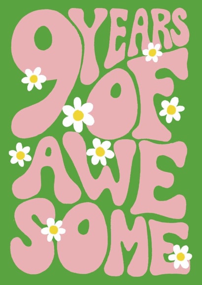 Pretty Birthday Card - 9th - Awesome created by Rebecca McConnachie