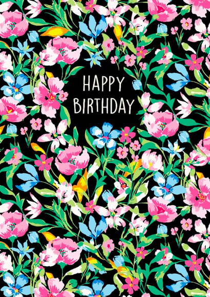 Pretty Birthday Card - Pink Florals created by Poppy & Mabel 