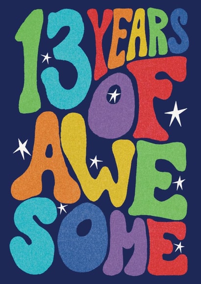 Classic Birthday Card - 13th - Awesome created by Rebecca McConnachie