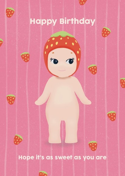 Cute Birthday Card - Sonny Angel - Strawberry created by Sweetlove Press