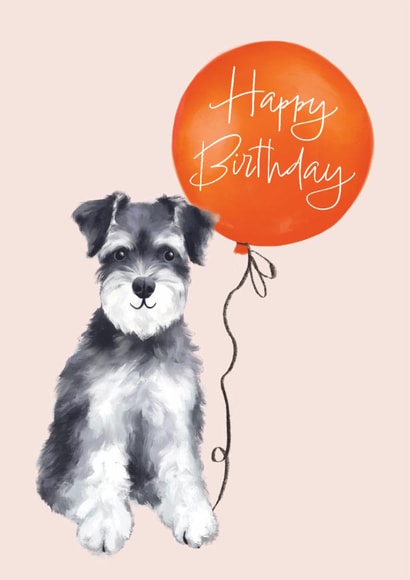 Cute Birthday Card - Schnauzer created by Debbie Daley Illustrations