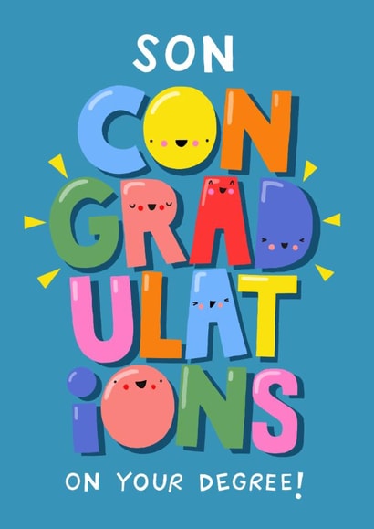Cute Graduations Card - For Son - Degree created by Nicola Watson