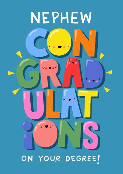 Cute Graduation Card - For Nephew - Degree created by Nicola Watson