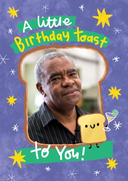 Cute Birthday Card - A Little Birthday Toast To You! - Toast created by The Playful Indian