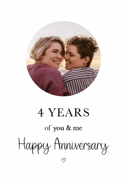 Classic Anniversary Card - 4th - You And Me created by Kalm Lettering