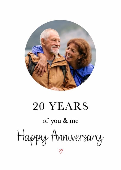 Classic Anniversary Card - 20th - You And Me created by Kalm Lettering