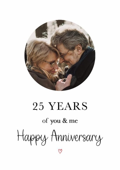 Classic Anniversary Card - 25th - You And Me created by Kalm Lettering