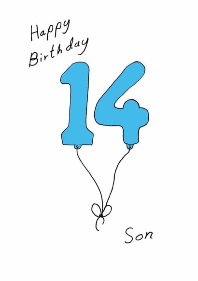 Classic 14th Birthday Card - For Son - Balloons created by A Ray of Sunshine Cards