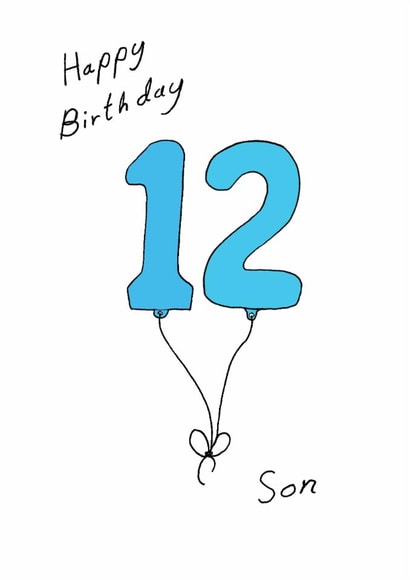Classic 12th Birthday Card - For Son - Balloons created by A Ray of Sunshine Cards