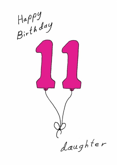 Classic 11th Birthday Card - For Daughter - Balloons created by A Ray of Sunshine Cards