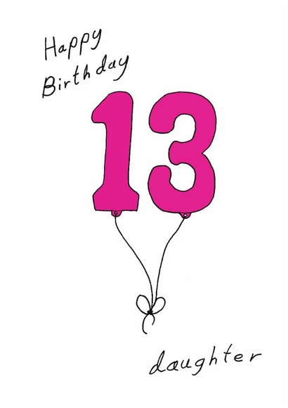 Classic 13th Birthday Card - For Daughter - Balloons created by A Ray of Sunshine Cards