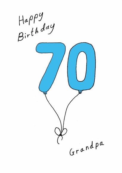 Classic 70th Birthday Card - For Grandpa - Balloons created by A Ray of Sunshine Cards