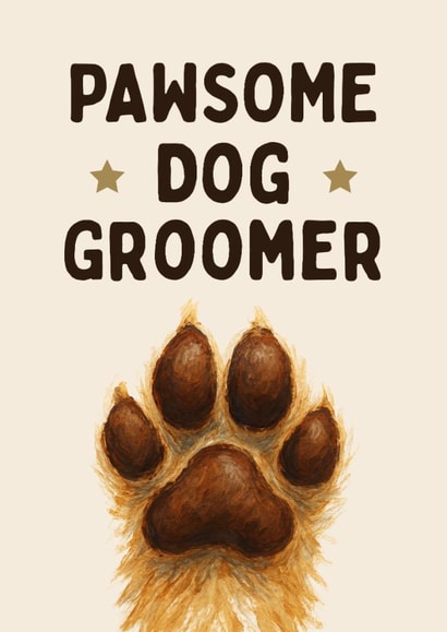 Cute Thank You Card - For Dog Groomer - Paw created by Hello Fridays Studio