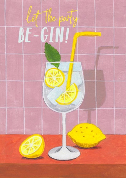 Arty Birthday Card - For Her - Let The Party BE-GIN! created by Caroline Bonne Müller