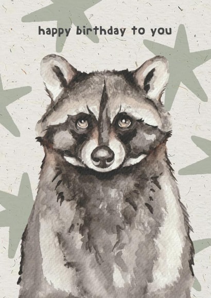 Cute Birthday Card - Raccoon created by lil wabbit