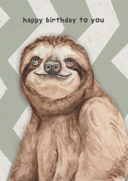 Cute Birthday Card - Sloth created by lil wabbit