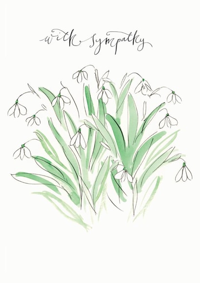 Traditional Sympathy Card - Snowdrops created by Gabrielle Solly Illustration