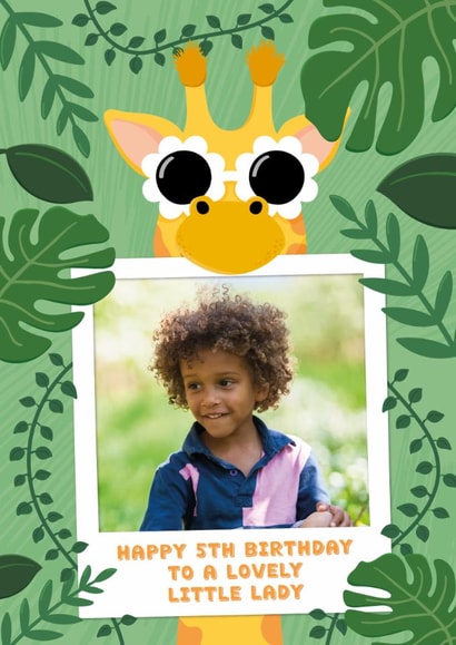 Cute 5th Birthday Card - For Her - Giraffe created by Macie Dot Doodles