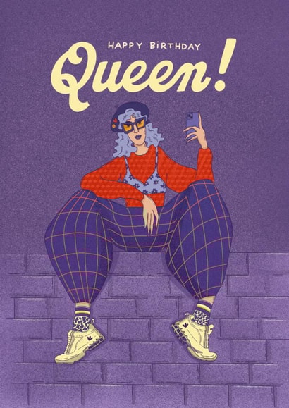 Arty Birthday Card - Cool Queen created by Kasia Cards