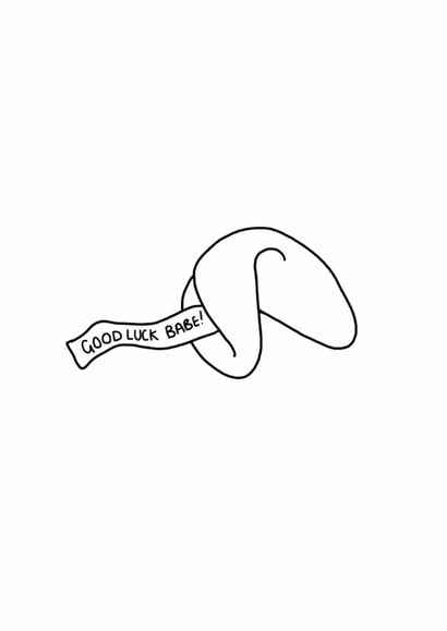 Good Luck Card - Fortune cookie created by What Lucy Draws