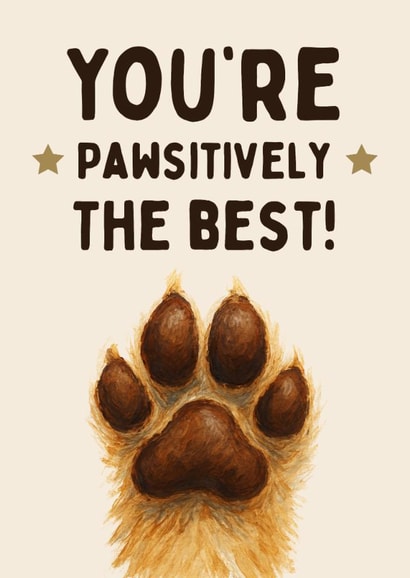 Cute Thank You Card - Pawsitively The Best Card - Dog Paw created by Hello Fridays Studio