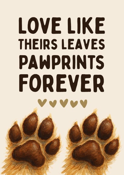 Cute Sympathy Card – Pet Loss - Dog Paws created by Hello Fridays Studio