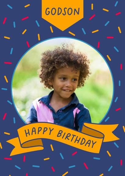 Classic Birthday Card - For Godson - Banner created by Evie Garnett Designs