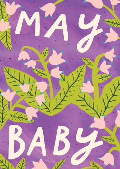 Pretty New Baby Card - May Baby - Lily Of The Valley created by Kerrie McNeill