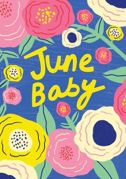 Pretty New Baby Card - June Baby - Roses created by Kerrie McNeill