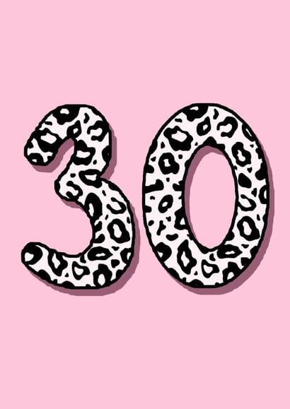 Fun 30th Birthday Card - For Her - Leopard Print created by Beth Higgins Art