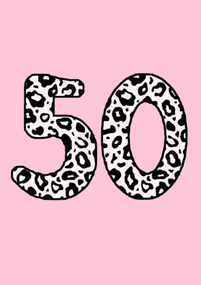 Fun 50th Birthday Card - For Her - Leopard Print created by Beth Higgins Art