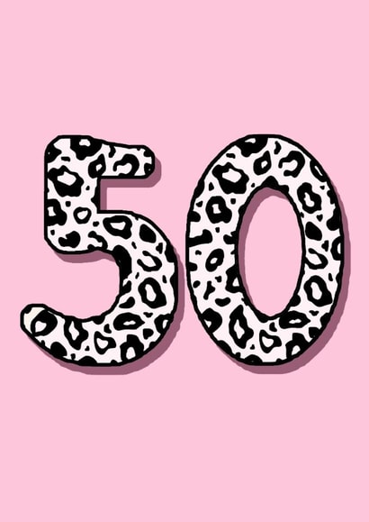 Fun 50th Birthday Card - For Her - Leopard Print created by Beth Higgins Art