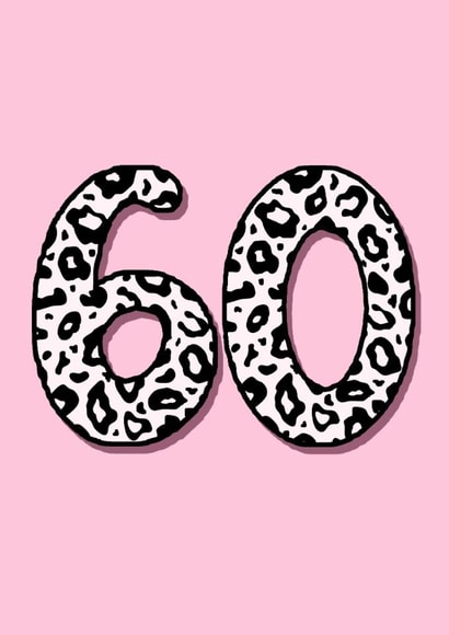 Classic Birthday Card - 60th - Leopard Print created by Beth Higgins Art