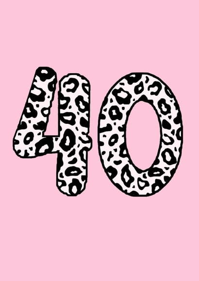 Classic Birthday Card - 40th - Leopard Print created by Beth Higgins Art