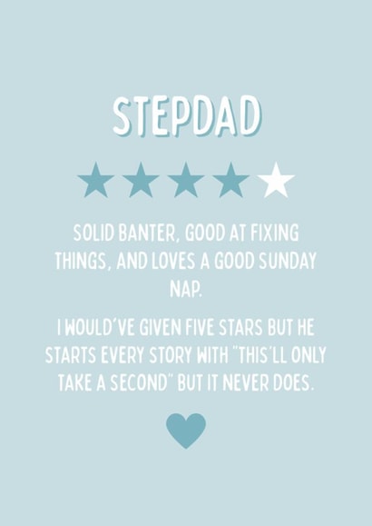 Cheeky Birthday Card - For Stepdad - Star Rating created by Blush Boulevard