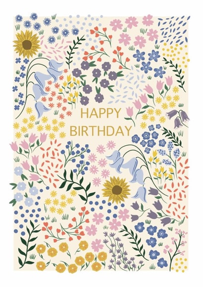 Pretty Birthday Card - Ditsy Florals - For Her created by Holly Hudson-Smith