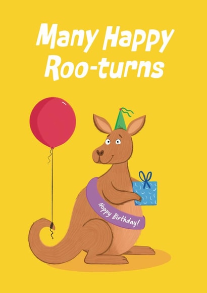 Cute Birthday Card - Kangaroo created by Hannah Jayne Lewin