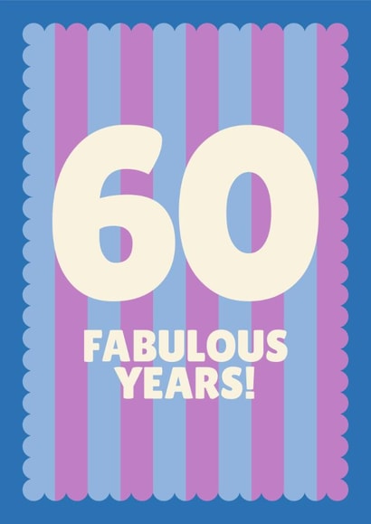 Classic Birthday Card - 60th - Stripes - Fabulous created by Blush & Blossom 