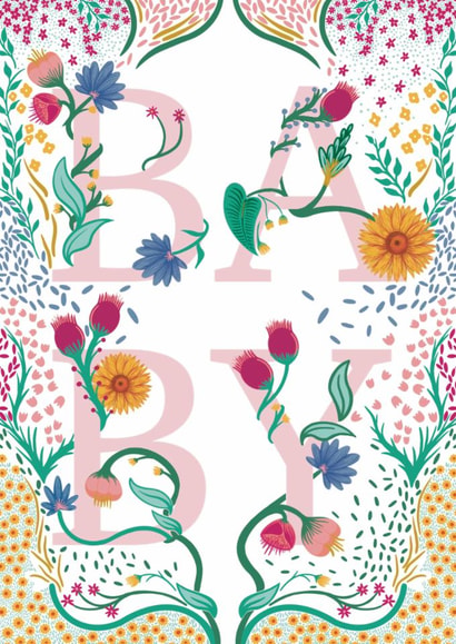 Pretty New Baby Card - Newborn Girl - Flowers created by Not Today Tuesday