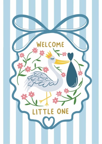 Cute New Baby Card - Baby Boy - Stork created by Not Today Tuesday