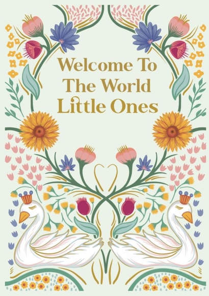 Classic New Baby Card - Twins - Welcome To The World Little Ones created by Holly Hudson-Smith