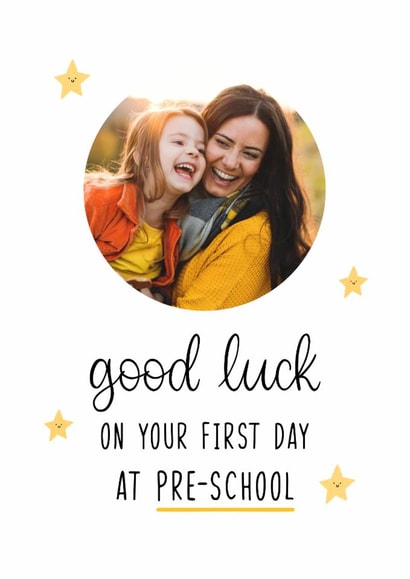 Cute Good Luck Card - First Day At Pre-School created by Kalm Lettering