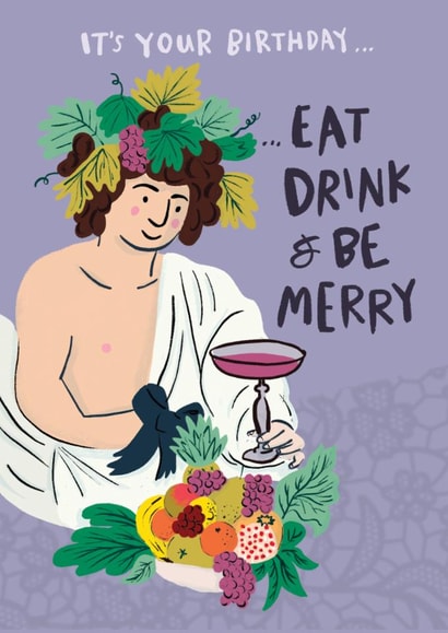 Fun Birthday Card - Eat, Drink And Be Merry created by Lisa Greener