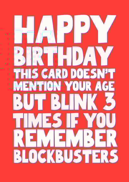 Funny Birthday Card - Blockbusters created by Pickled Prints