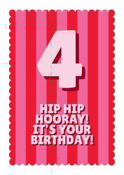 Classic Birthday Card - 4th - Hip Hip Hooray created by Blush & Blossom 