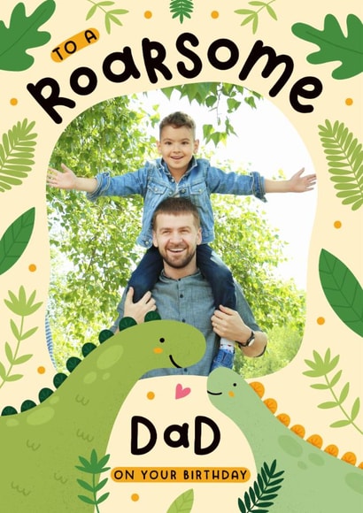 Cute Birthday Card - For Dad - Dinosaurs created by Joanne Hawker