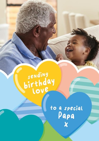 Cute Birthday Card - For Papa - Grandad - Hearts created by Macie Dot Doodles
