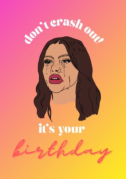 Funny Cute Happy Birthday Card for Friend Girlfriend Crash Out created by gabs draws