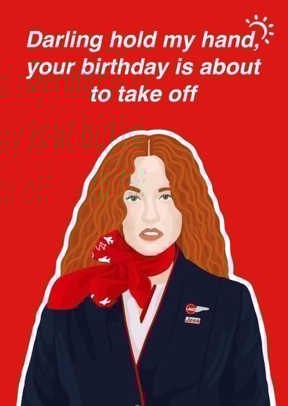 Funny Birthday Card - Darling Hold My Hand - Jess Glynne created by Pink Peach Cards